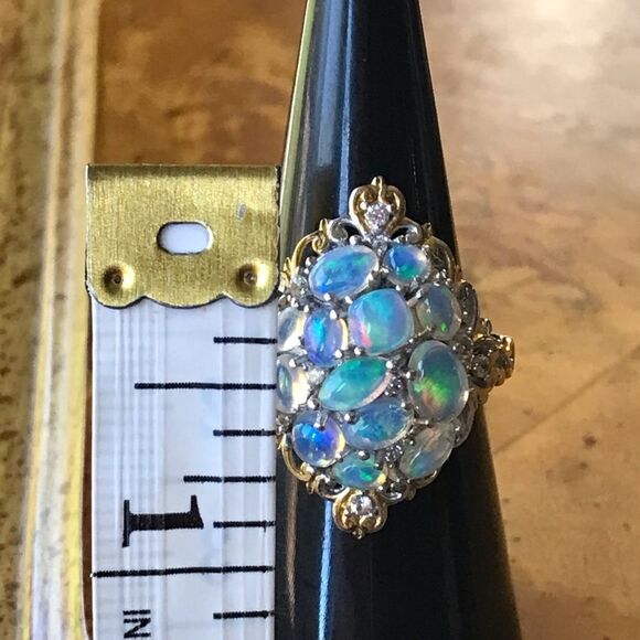 Natural Ethiopian Opal Sterling Silver Ring - Picture 6 of 8